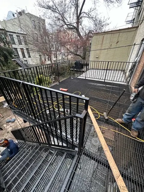 Sidewalk cellar door installation by Steel Masters NYC in Flatbush, Brooklyn