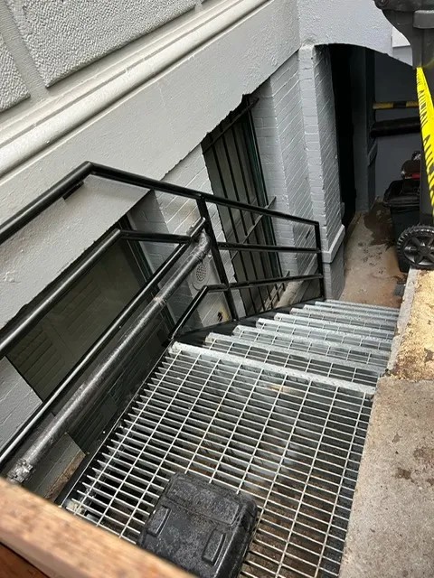Custom steel railings installed on a Flatbush, Brooklyn apartment building